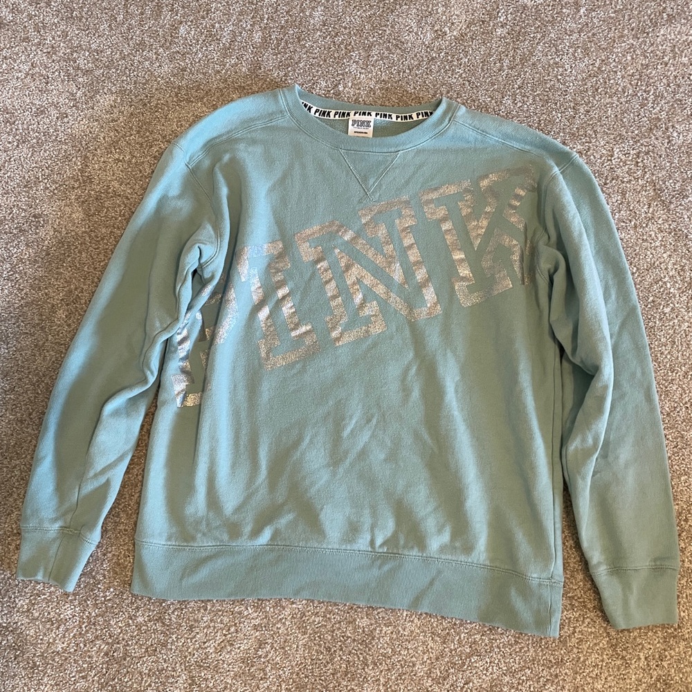 PINK Light Blue tunic Sweatshirt, S